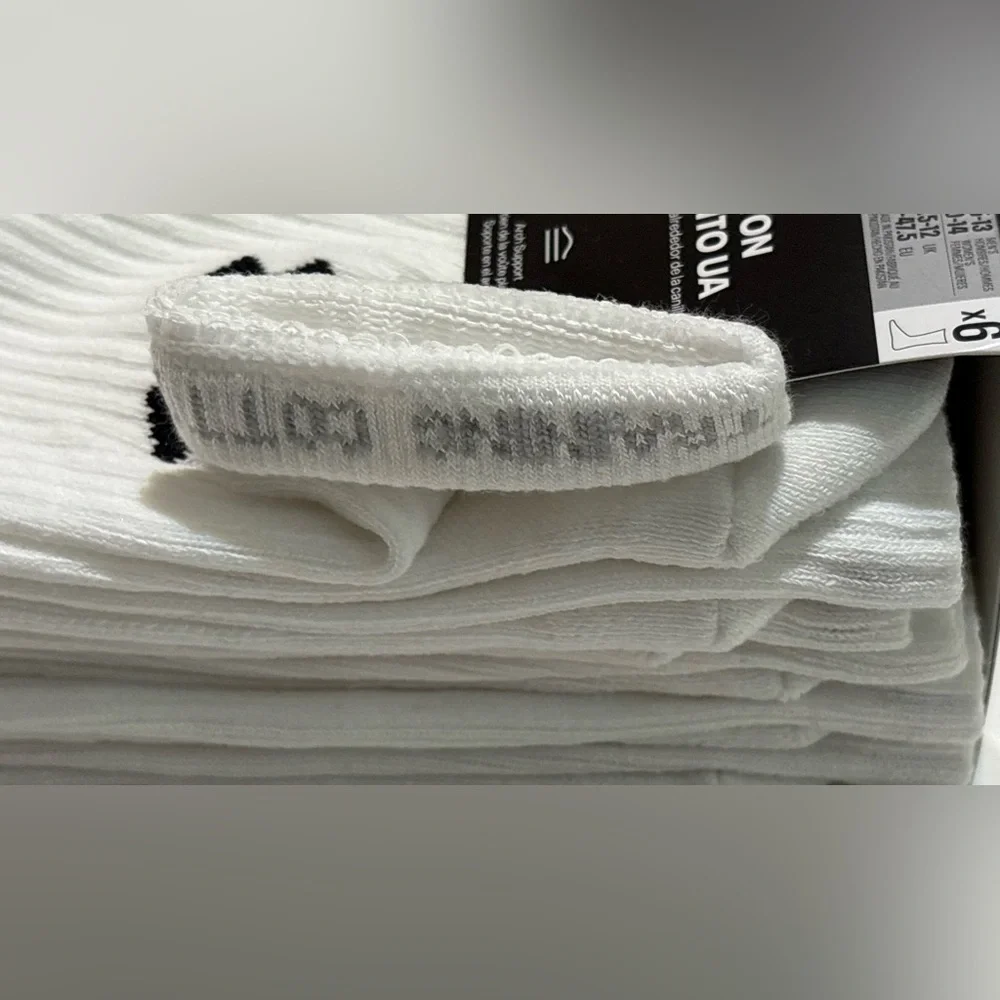 Under Armour UA Training Cotton Cushioned white crew socks 6 pack